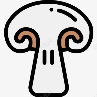 蘑菇营养6线形颜色图标图标
