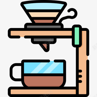 滴头咖啡店97线性颜色图标图标