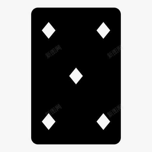 五个方块5牌图标svg_新图网 https://ixintu.com 五个 平铺 扑克牌 方块 黑暗