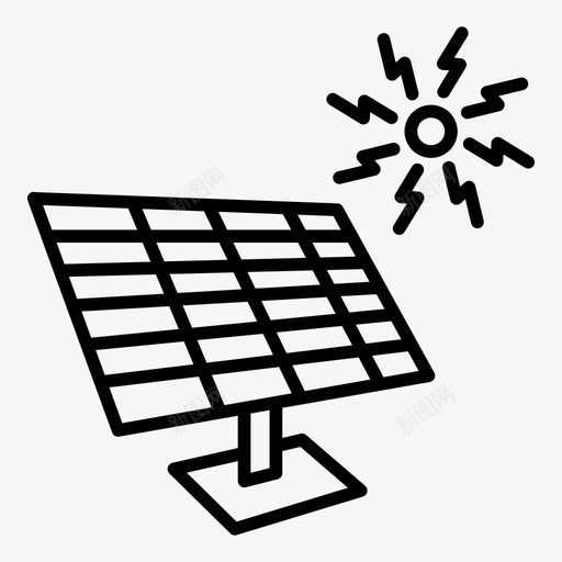 太阳能板能源光图标svg_新图网 https://ixintu.com 太阳能 环境 能源