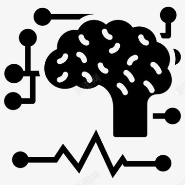 数字大脑网络人工大脑人工智能图标图标