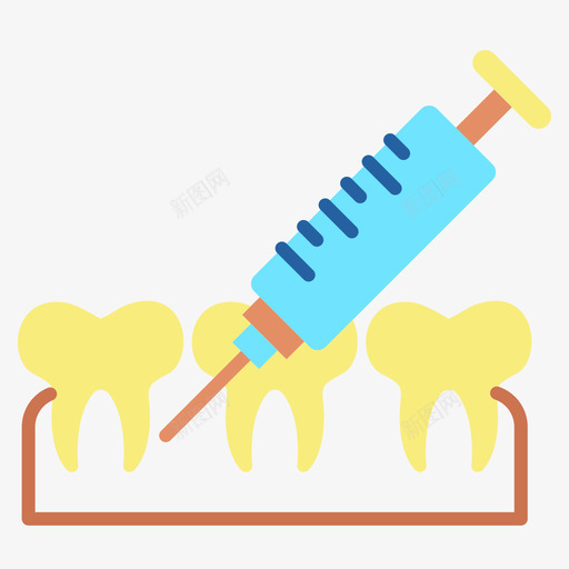 麻醉牙科41扁平图标svg_新图网 https://ixintu.com 扁平 牙科41 麻醉