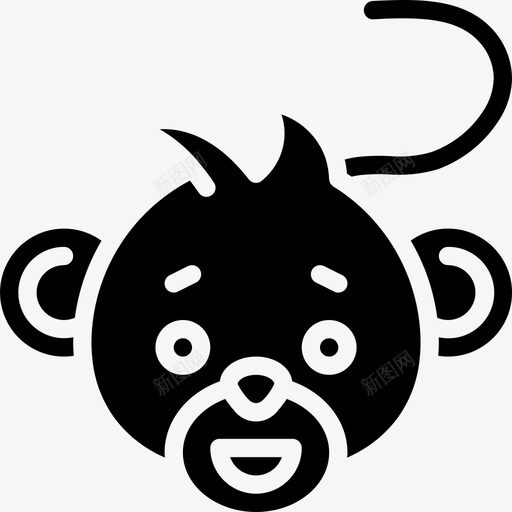 猴子可爱的图标3填充svg_新图网 https://ixintu.com 可爱的图标3 填充 猴子