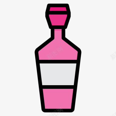 香水瓶子和容器4线性颜色图标图标