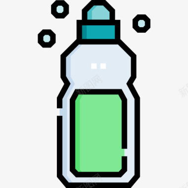 液体肥皂清洁85线性颜色图标图标