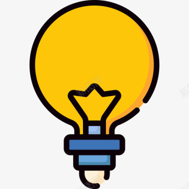 灯泡家用电器25线颜色图标图标