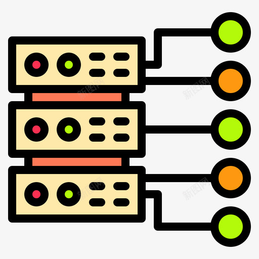 网络网络和数据库3线性颜色图标svg_新图网 https://ixintu.com 数据库 线性 网络 颜色