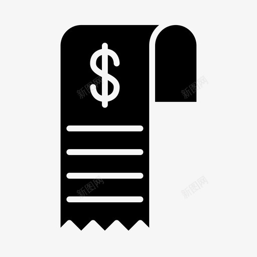 发票美元财务图标svg_新图网 https://ixintu.com 业务 付款 发票 报表 美元 财务
