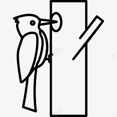 啄木鸟动物喙图标图标