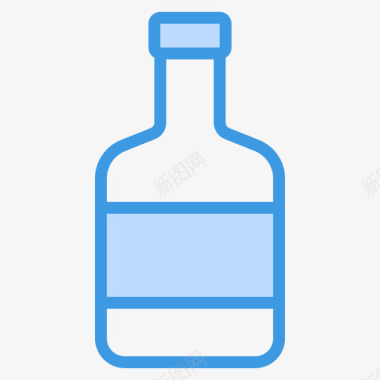 酒瓶瓶子和容器5蓝色图标图标