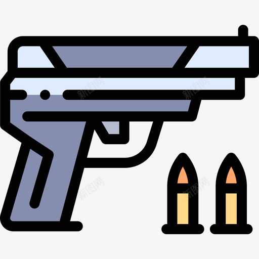 枪法律和正义22线性颜色图标svg_新图网 https://ixintu.com 正义 法律 线性 颜色