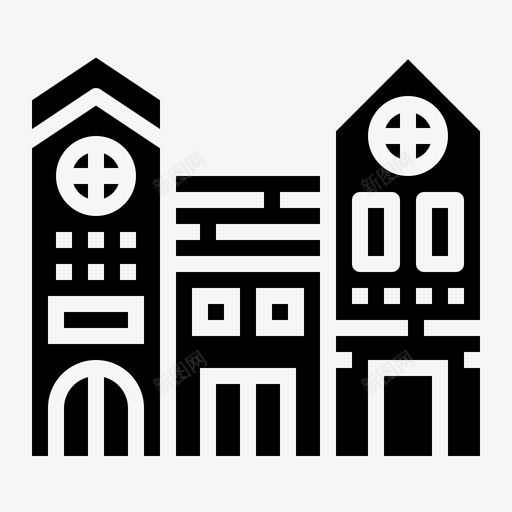 城镇建筑城市图标svg_新图网 https://ixintu.com 乡村 城市 城镇 建筑