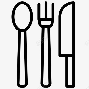 餐具杂项元件3线性图标图标