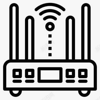 Wifi智能技术13线性图标图标