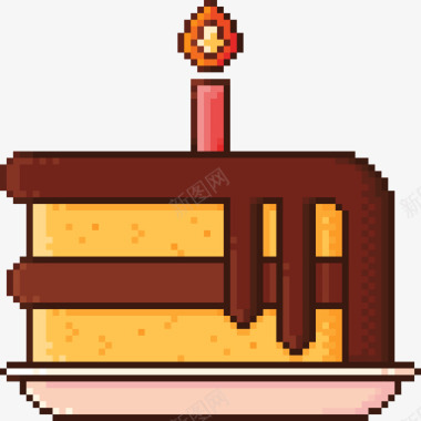 蛋糕生日像素线颜色图标图标