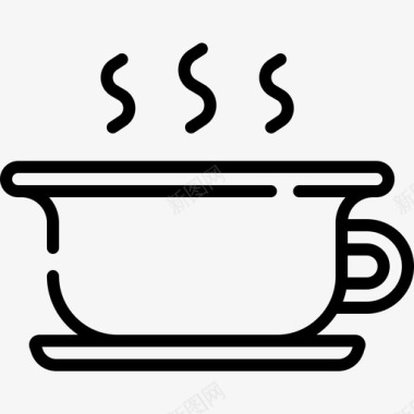 咖啡杯睡眠时间25线性图标图标