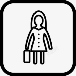 商人的投资组合女商人公文包员工图标高清图片