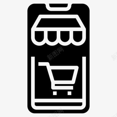 网上购物购物车手机图标图标