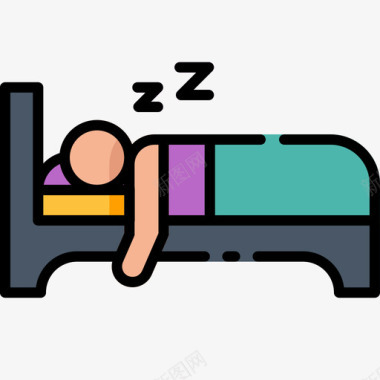 睡眠治疗39线性颜色图标图标