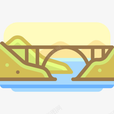 桥景观62线性颜色图标图标