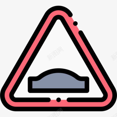 驼峰交通标志14线形颜色图标图标