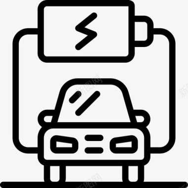 充电智能汽车1线性图标图标