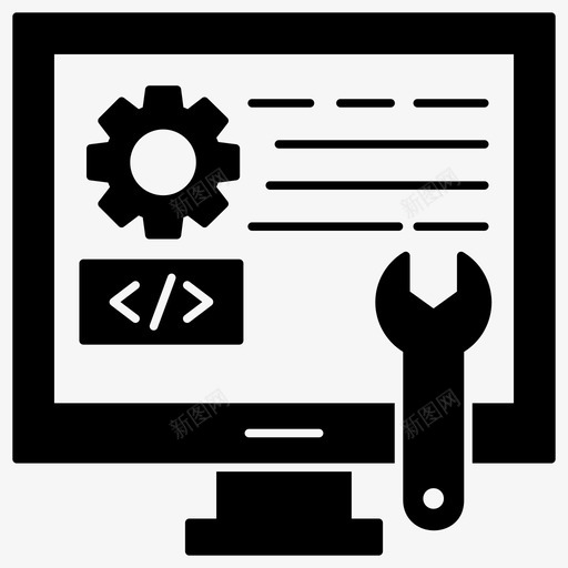 系统技术设置计算机计算机工具图标svg_新图网 https://ixintu.com web开发 信息元素 关于web开发glyph向量图标的信息图形元素集 系统技术设置 网站工具 计算机 计算机工具