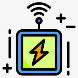 能量控制能量控制智能技术16线性颜色图标高清图片