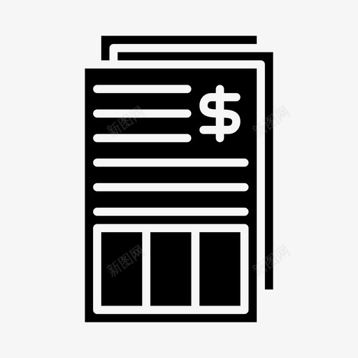 发票美元财务图标svg_新图网 https://ixintu.com 业务 付款 发票 报表 美元 财务