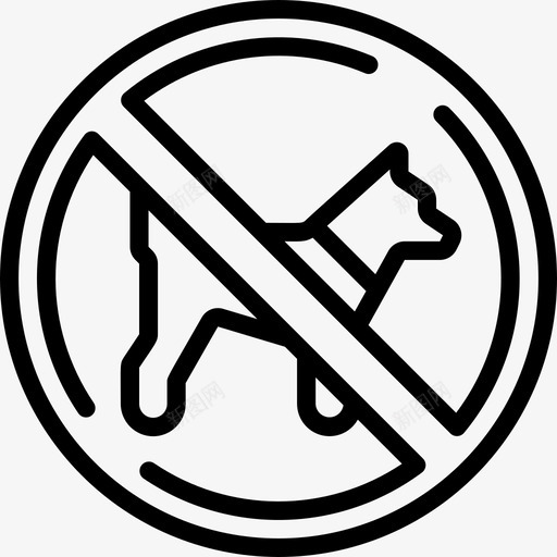 禁止携带宠物警告标志4直线型图标svg_新图网 https://ixintu.com 宠物 携带 标志 直线 禁止 线型 警告