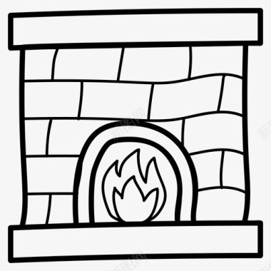 壁炉营火火炉图标图标