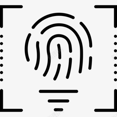 指纹扫描仪生物识别身份识别图标图标
