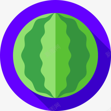 西瓜水果和蔬菜37扁平图标图标