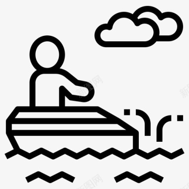 划船活动户外图标图标