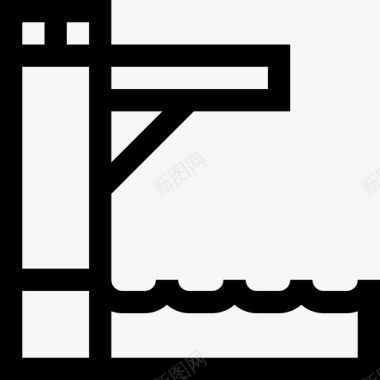 蹦床5号游泳池直线型图标图标