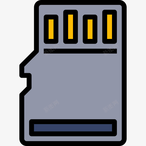 Sd卡电脑配件3线颜色图标svg_新图网 https://ixintu.com Sd卡 电脑配件3 线颜色
