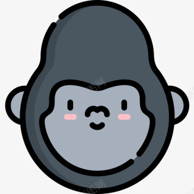 大猩猩丛林13线性颜色图标图标