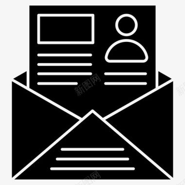 简历信电子邮件打开的邮件图标图标