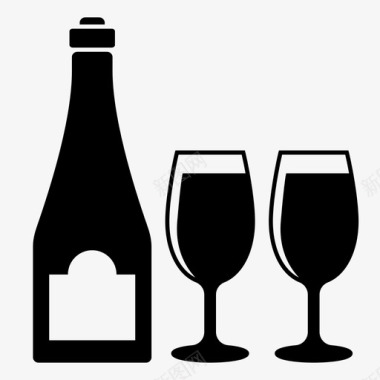 采购产品葡萄酒瓶子和玻璃杯红酒图标图标