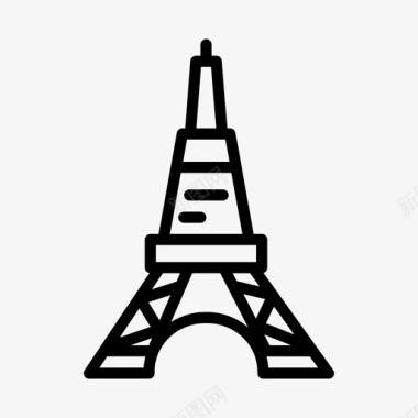 埃菲尔铁塔纪念碑21号直线型图标图标