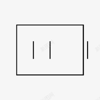 混合线路中型电池图标图标