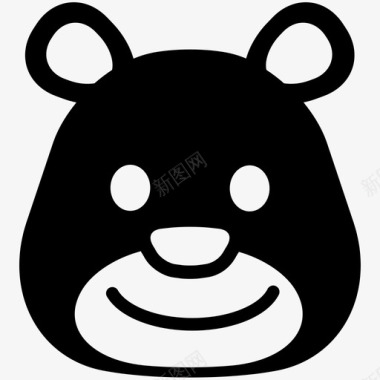 微笑熊表情符号图标图标