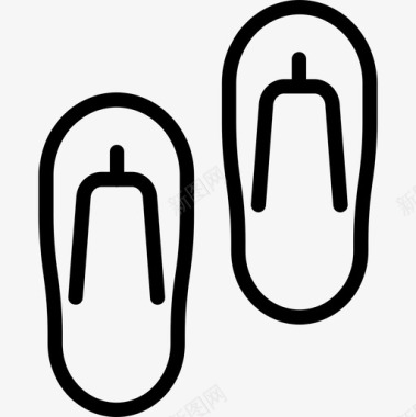 拖鞋男式配件5线性图标图标