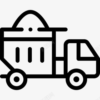 直线式自卸车车辆和运输工具图标图标