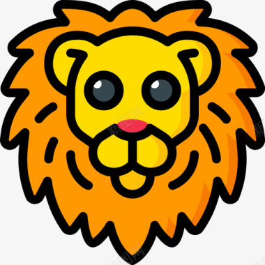 狮子动物园24线性颜色图标图标