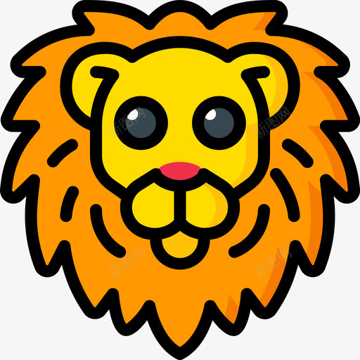 狮子动物园24线性颜色图标svg_新图网 https://ixintu.com 动物园 狮子 线性 颜色