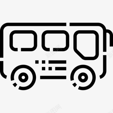 公共汽车车辆运输4直线图标图标