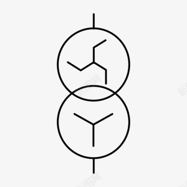 双绕组变压器 （曲折形-星形）图标