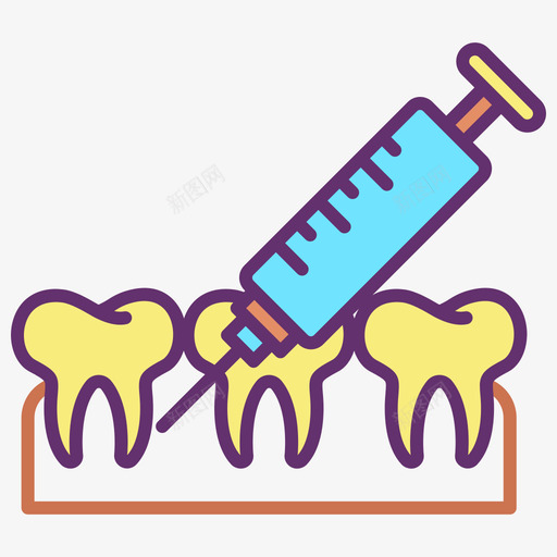 麻醉牙科40线性颜色图标svg_新图网 https://ixintu.com 牙科40 线性颜色 麻醉