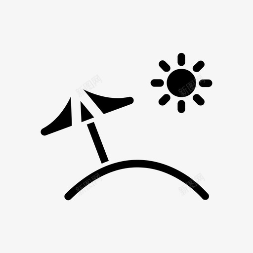 雨伞休息室阳光图标svg_新图网 https://ixintu.com 休息室 海滩雕文 阳光 雨伞